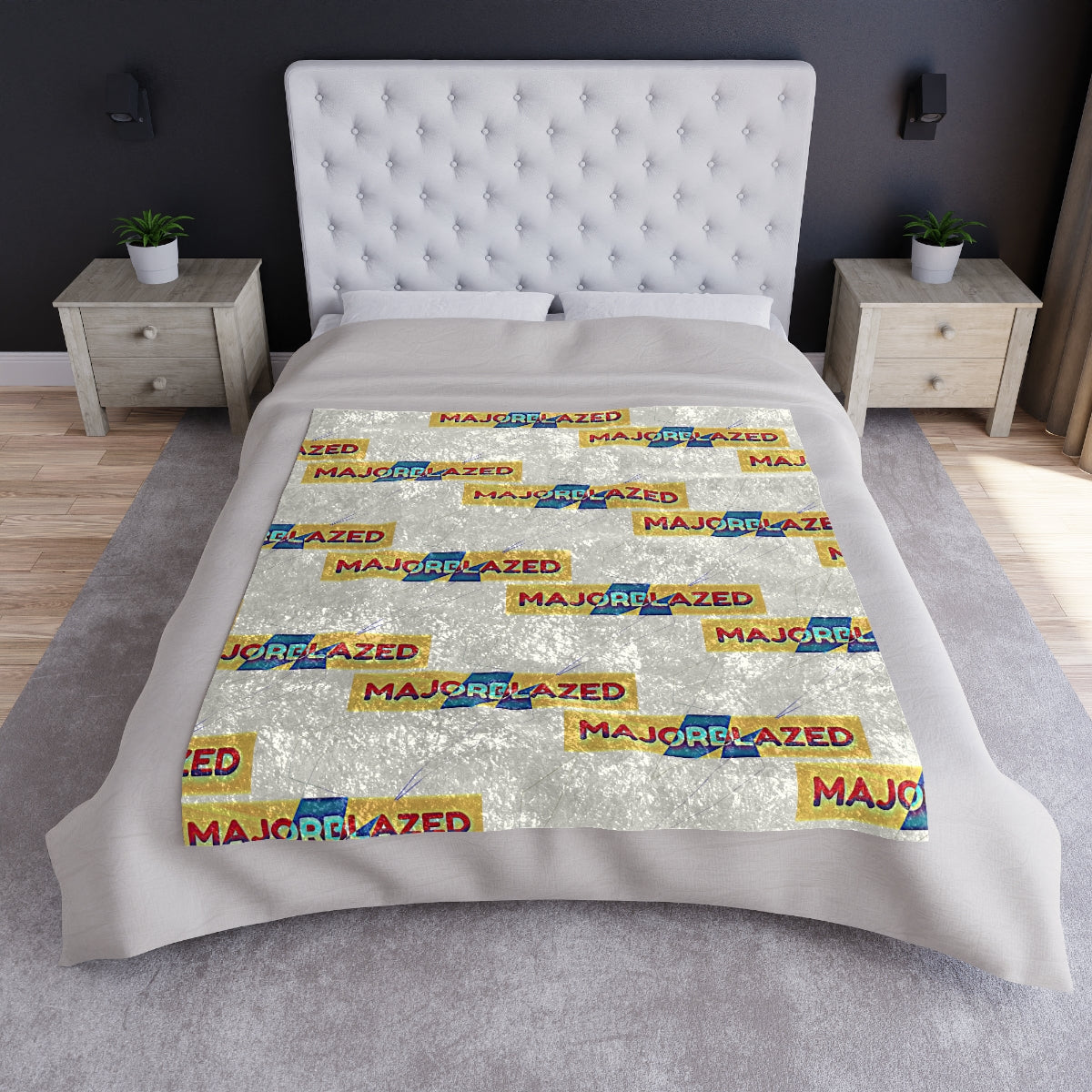 "MAJORBLAZED" Crushed Velvet Blanket
