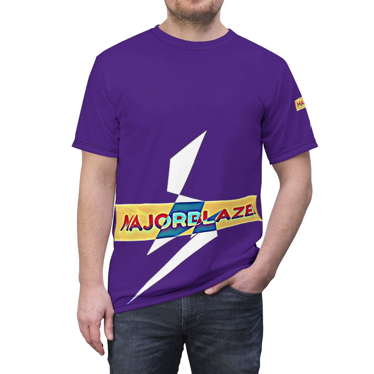 "MAJORBLAZED" Unisex Poly T-SHIRT (PURP)