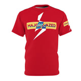 "MAJORBLAZED" Unisex Poly T-SHIRT (RED)