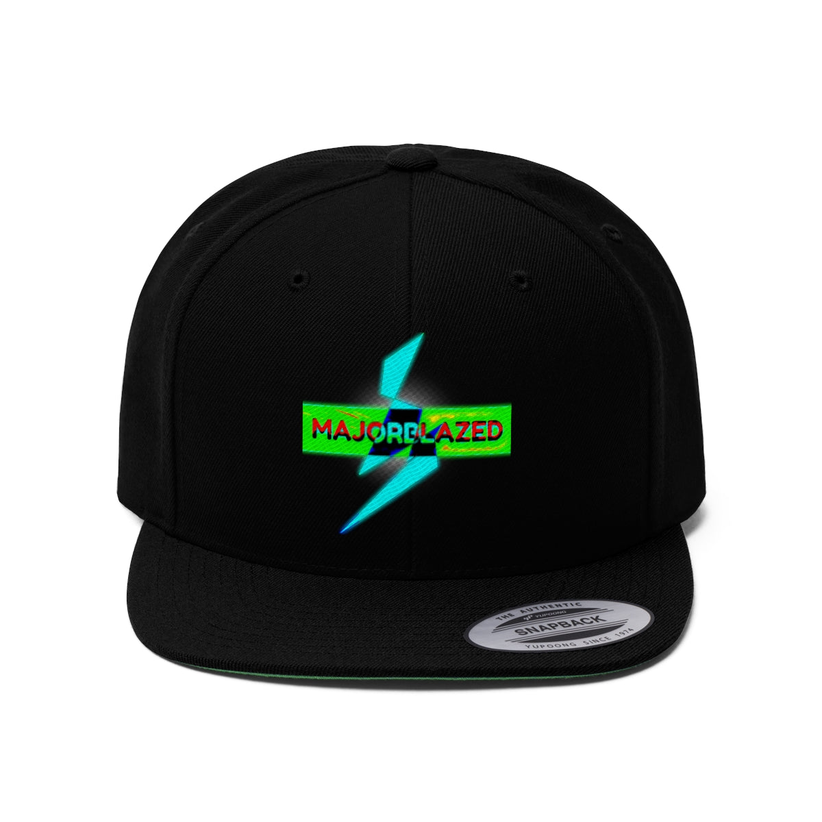"MAJORBLAZED" Unisex Flat Bill Hat (GREENZ)