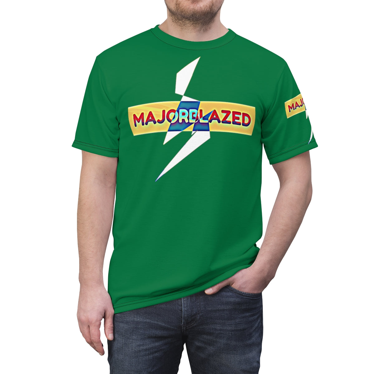 "MAJORBLAZED" Unisex Poly T-SHIRT (Green)