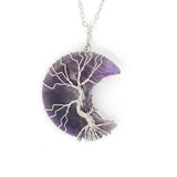 Natural Crystal Moon Pendant