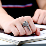 Nordic Amulet Jewelry Titanium Steel Carved Ring Raven Ring