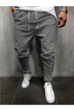 Men's Pants Solid Color Cropped Pants With Elastic Band