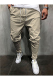 Men's Pants Solid Color Cropped Pants With Elastic Band