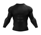 PLAIN BLACK RASH GUARD - XMARTIAL SLEEVE