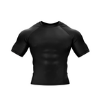 PLAIN BLACK RASH GUARD - XMARTIAL SLEEVE