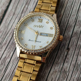 Men's Gold Watch Stainless Steel Quartz Analog Wristwatch For MEN Relojes De Hombre