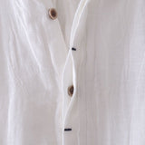 Men's Fashion Solid Color Retro Distressed Linen Shirt