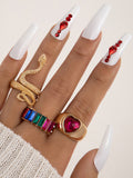 Popular jewelry ring jewelry snake-shaped love ins style five-piece ring female