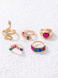 Popular jewelry ring jewelry snake-shaped love ins style five-piece ring female