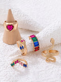 Popular jewelry ring jewelry snake-shaped love ins style five-piece ring female