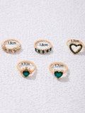 Retro personalized fashion metal diamond love palm ring multi-piece set