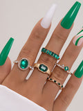 Retro personalized fashion metal diamond love palm ring multi-piece set