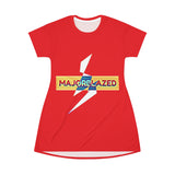 "MAJORBLAZED" T-Shirt Dress (RED)