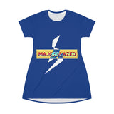 "MAJORBLAZED" T-Shirt Dress (BLUE)